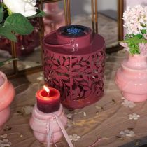 tételeket Levélmotívumos lámpás, napelemes, hangulatos kültéri világításhoz, 25 cm