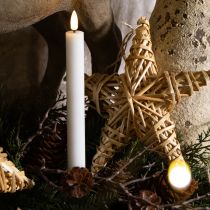 tételeket LED gyertyák fehér kúpos gyertyák viasz meleg fehér 24,5 cm 2 db