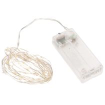 tételeket LED fényfüzér beltéri használatra, elemes, meleg fehér, 30 LED, 3 m, 6 darab