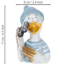 tételeket Tengerészeti dekoráció sirály asztaldísz kék fehér ezüst M11cm