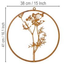tételeket Fémgyűrű, rozsdás fém, díszgyűrű, fali dekoráció, kaporág, Ø38cm