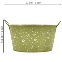 tételeket Fém tál csillagokkal és fülekkel, zöld, Ø20cm, M11.5cm