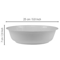 tételeket Fémtál, fehér, zománcozott tál, Ø25cm, M7cm