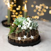 tételeket Fém tálca kerek gyertyatartó fekete Ø20cm H2,5cm 2db