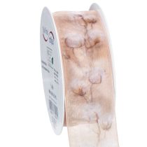 tételeket Organza szalag, pamutvirágok, díszszalag, rózsaszín, 40mm, 15m