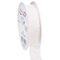 tételeket Organza szalag virág ajándék szalag krém 25mm 18m