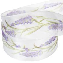 tételeket Organza szalag, sifon szalag, díszszalag, levendula, 40mm, 20m