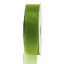 tételeket Organza szalag zöld ajándék szalag szőtt széle olíva zöld 25mm 50m