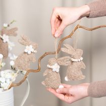 tételeket Húsvéti nyuszi függő dekoráció, ideális dekorációs kiegészítő ablakdíszítéshez, 14 cm, 8 darab