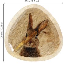 tételeket Húsvéti tányér Fa dekoratív tányér Nyúl natúr tojásban 25x26cm