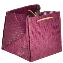 tételeket Papír ajándéktasakok füllel bordó rózsaszín 12x12cm 8 db
