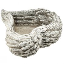 tételeket Növényi szívtoll öntött kőszív szürke fehér 13×12×6cm 2db