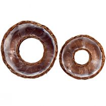 tételeket Fűzfa ültetőgyűrű szett Ø32/25cm, 2 darab, rusztikus natúr díszítéssel