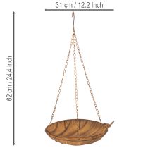 tételeket Dekoratív függőtál, kerti dekoráció, rozsdahatású, Ø31cm, H62cm