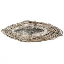 tételeket Rattan szőlőből készült virágcserepek, natúr fehér, 40x13cm, 2 darab - Vidéki ház dekorációs növényei