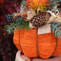 tételeket Tök dekorációs kaspó narancssárga/sárga-zöld szizál Ø21cm M12cm