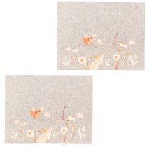 tételeket Nemez alátétek virág motívummal – stílusos alátétek természetes asztaldíszhez 45x35cm 2 db