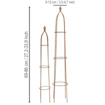 tételeket Rácsos fém rozsdaszínű obeliszk 69/86cm 2 db-os szett