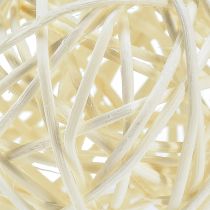 tételeket Fehérített rattan golyó asztaldísz, krémszínű rattan, Ø5cm, 24 darab