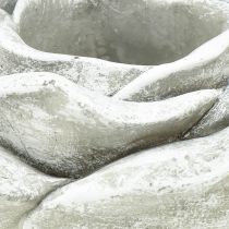 tételeket Rózsasírdísz asztaldísz gyertyatartó szürke fehér Ø14cm H7cm