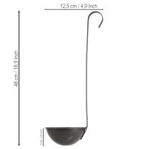 tételeket Ültetőtál, díszes kanál, antracit, Ø12,5cm, 3 darab