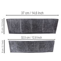 tételeket Ovális fémtál, fekete/szürke, vintage stílusú, 32,5/37 cm, 2 db-os szett