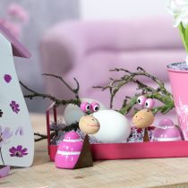 tételeket Csiga figura vidám dizájnnal, bájos tavaszi dekorációval, 9 cm, 4 darabos