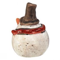tételeket Kerámia hóember figura, fehér, 6,9cm – téli karácsonyi dekoráció – 6 db
