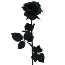 Rózsa selyemvirág fekete 63cm