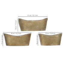 tételeket Növénycserepek és dézsák szett, rézszínű/fehér, H32,5cm/36,5cm/41,5cm