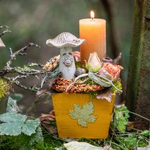 tételeket Növénydoboz fa kopott elegáns fadoboz sárga 11×14,5×14cm