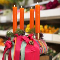 tételeket Narancssárga színű kúpos gyertyák 34mm x 240mm 4 darab