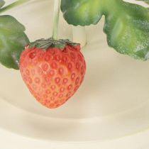 tételeket Fém gyertyatartó eper díszítéssel, krémszínű, kerek, M26cm