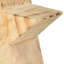 tételeket Rusztikus dekoratív csillag paulownia fából - natúr kivitel, Ø 15 cm, 6 cm vastag - sokoldalú fa dekoráció - 2 db