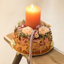 tételeket Szóródekoráció csillagok fából narancssárga 3 szín Ø3,5/5,5/7cm 48 db