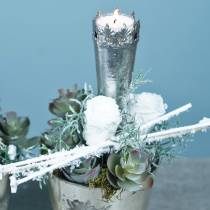 tételeket Gyertyatartó ezüst ragasztáshoz Ø5cm H24cm 4db