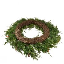 tételeket Fenyő koszorú Tuja bimbós alap szőlő koszorú Ø50cm