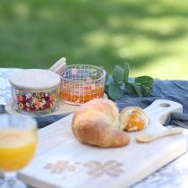 tételeket Tapas szett őszibarackos lekváros üvegekben tálcán 20×10×6,5 cm