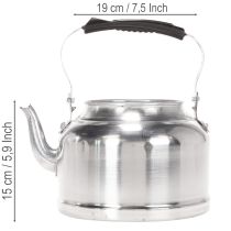 tételeket Vintage díszes teáskanna/ültető, fém cinkhatású felülettel, Ø19cm M15cm
