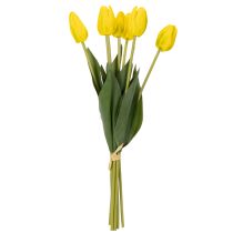 tételeket Műtulipán virágok valósághű tavaszi dekorációként nappaliba vagy irodába, 40 cm, 7 darab