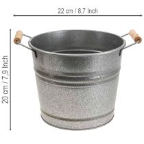 tételeket Vintage díszes fém vödrös virágtartó/cserép, Ø22cm, M20cm