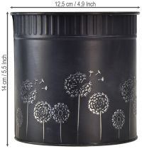 tételeket Pitypang virágcserép, fekete, Ø12,5cm, M14cm