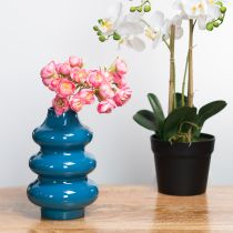 tételeket Váza, hullámos felületű lakberendezési kiegészítő modern hangulathoz, 23 cm