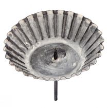 tételeket Vintage gyertyatartó oszlopos gyertyákhoz behelyezhető szürke Ø8,5cm 4 db