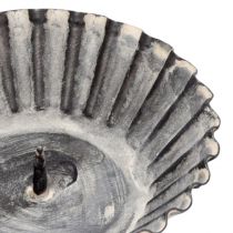 tételeket Vintage gyertyatartó oszlopos gyertyákhoz behelyezhető szürke Ø8,5cm 4 db