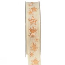 tételeket Karácsonyi szalag mézes torta fenntartható ajándék szalagkrém 25mm 15m