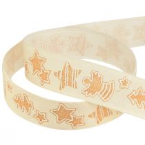 tételeket Karácsonyi szalag mézes torta fenntartható ajándék szalagkrém 25mm 15m