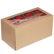 tételeket Karácsonyi gömbdíszek, piros fényes üveg, fenyőfadíszek, Ø7,5 cm, 12 darab