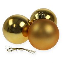 Karácsonyi golyó műanyag arany 6cm 12db