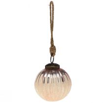 tételeket Karácsonyi labdák üveg vintage rózsaszín üveggolyók Ø7cm 6db